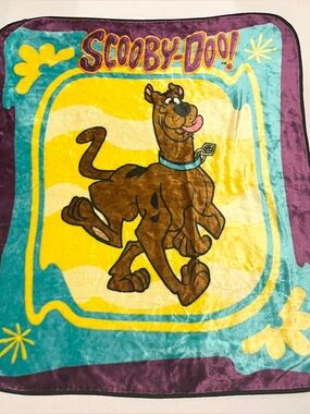 VTG Scooby-Doo Nemcor Blanket Mexico San Marcos Style Plush Acrylic Flaws
